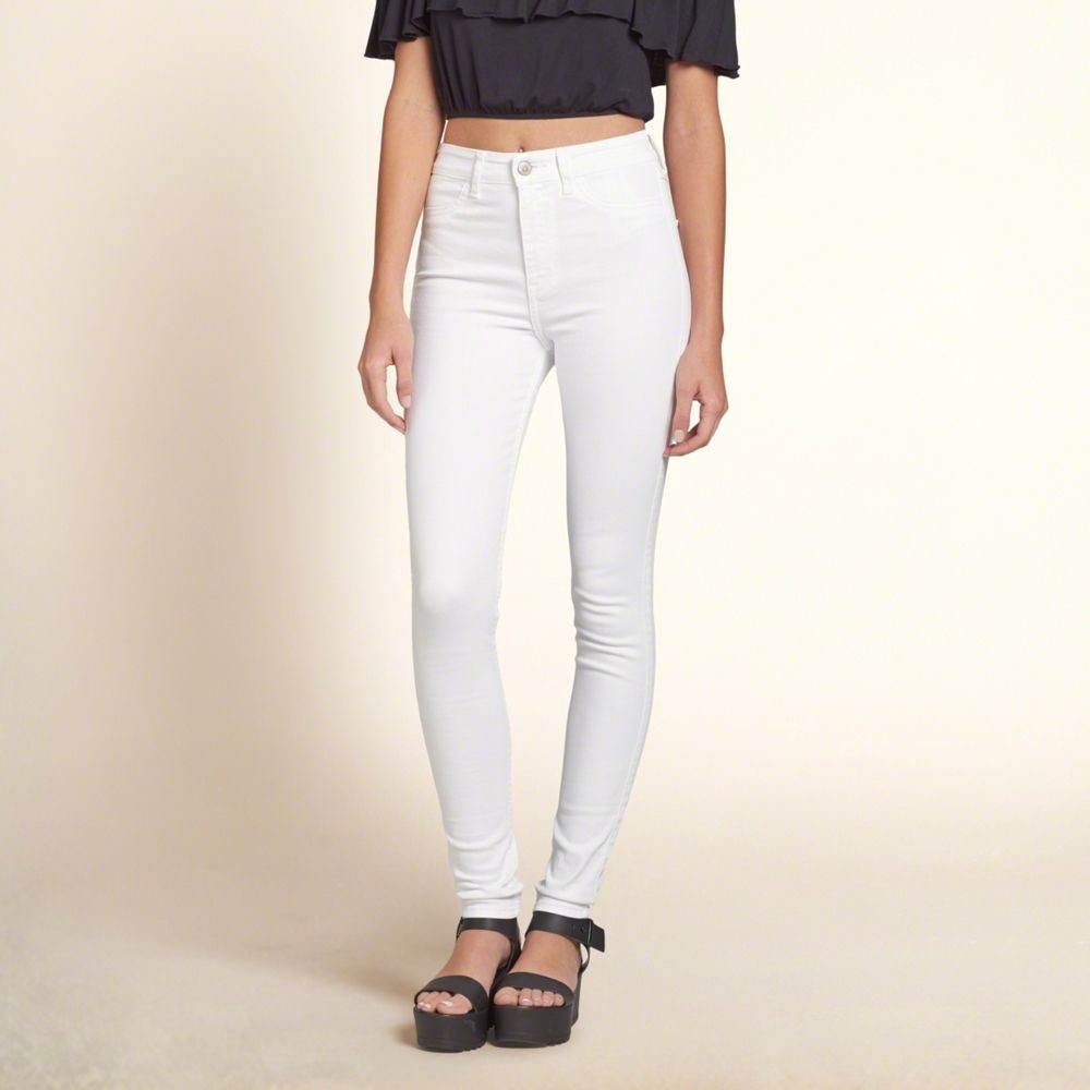 Hollister High Rise Super Skinny White Jeans